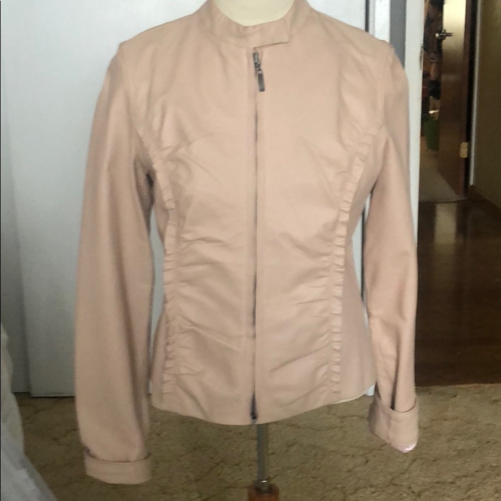 Dusty pink leather jacket